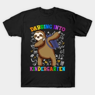 Dabbing Into kindergarten Sloth Shirt Back To School Gifts T-Shirt